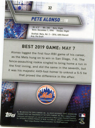 Pete Alonso 2019 Bowman's Best Rookie Card #32