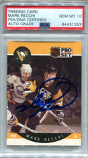 Mark Recchi 1990 NHL Pro Set #239 PSA Auto GEM MT 10 Card