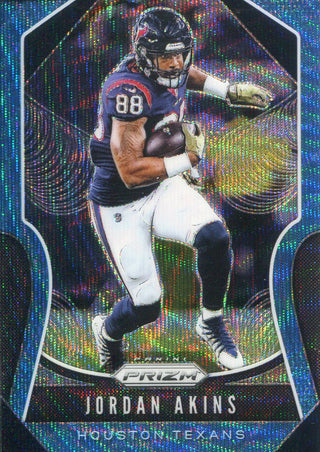 Jordan Akins 2019 Panini Prizm Blue Wave Card 134/199