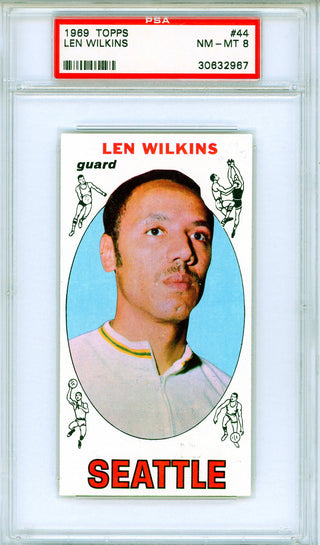 Len Wilkins 1969 Topps Card #44 (PSA NM-MT 8)