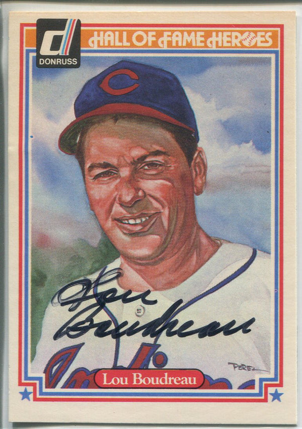 Lou Boudreau Autographed 1983 Donruss Hall of Fame Heroes Card #12