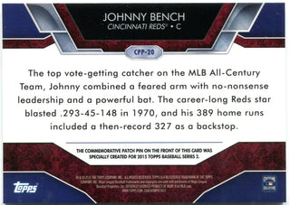 Johnny Bench National League Centennial Patch Topps 072/199