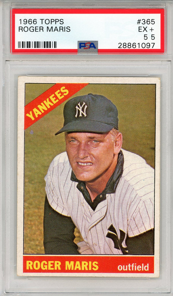 Roger Maris 1966 Topps Card #365 (PSA EX + 5.5)