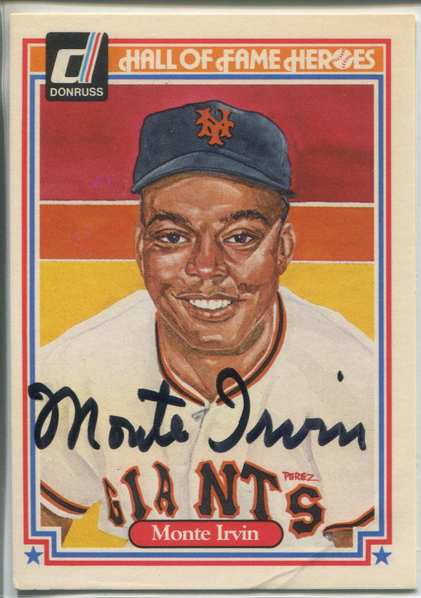 Monte Irvin Autographed 1983 Donruss Hall of Fame Heroes Card #15