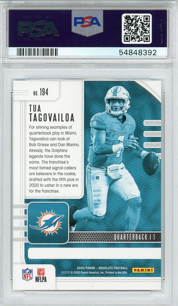 Tua Tagovailoa 2020 Panini Absolute Rookie Card #194 (PSA)