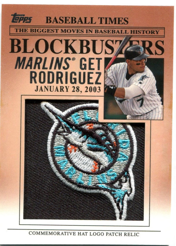 Ivan Rodriguez Topps Baseball Times Blockbusters Commemorative Hat Logo Patch