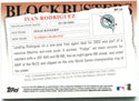 Ivan Rodriguez Topps Baseball Times Blockbusters Commemorative Hat Logo Patch