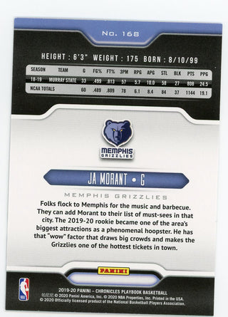 Ja Morant 2020 Panini Playbook #168 RC