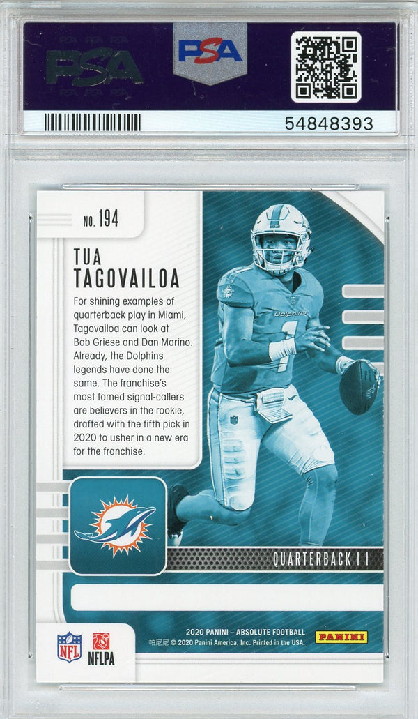 Tua Tagovailoa 2020 Panini Absolute Rookie Card #194 (PSA)