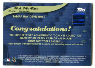 Hal McRae 2002 Topps Coaches Collection #CCHM Jersey Card