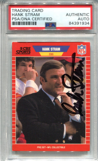 Hank Stram 1989 NFL Pro Set Autographed Card PSA Authentic