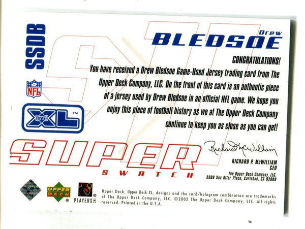 Drew Bledsoe 2002 Upper Deck Super Swatch #SSDB Card /400