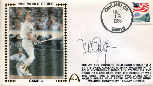 Mark McGwire Autographed 1988 World Series First Day Cover