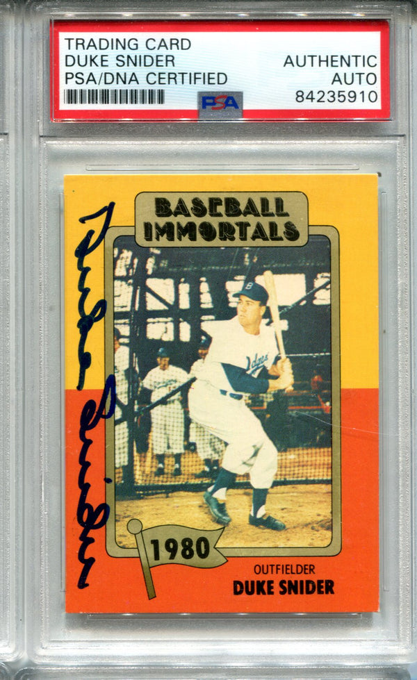 Duke Snider 1980 Baseball Immortals #170 PSA Auto Authentic Card