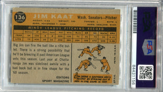 Jim Kaat 1960 Topps #136 Rookie Star PSA Auto GEM MT 10 RC