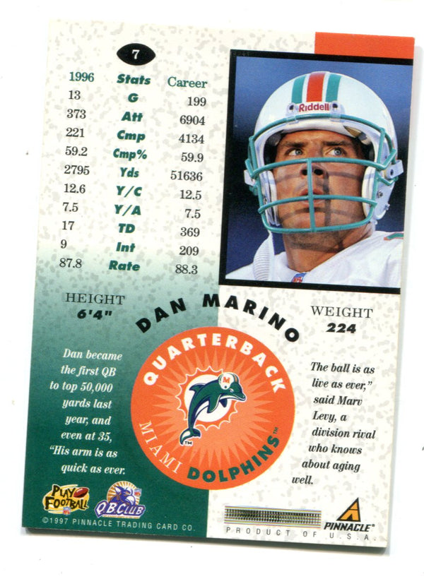 Dan Marino 1997 Pinnacle Collectors Club Mint #7 Card