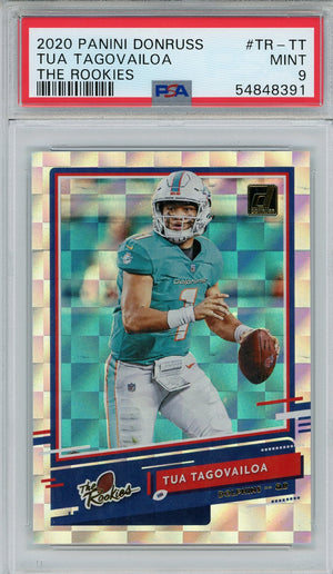 Tua Tagovailoa 2020 Panini Donruss The Rookies Rookie Card #TR-TT (PSA)
