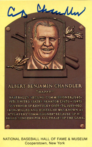 AB Chandler Autographed Hall of Fame Plaque