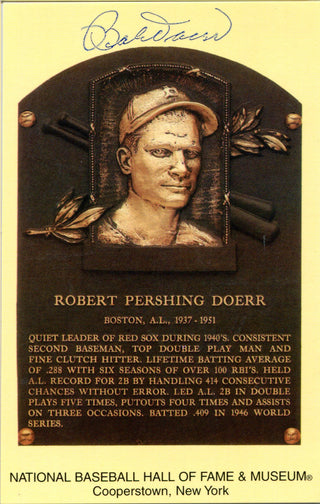 Bobby Doerr Autographed Hall of Fame Plaque