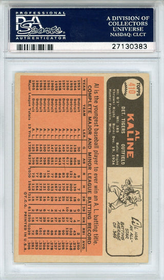 Al Kaline 1966 Topps Card #410 (PSA EX-MT 6)
