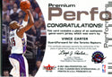 Vince Carter 2001 Fleer Game Worn Jersey Card