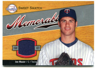 Joe Mauer Sweet Swatch Memorabilia Authentic Game Worn Jersey Card