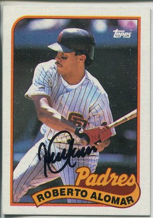 Roberto Alomar Autographed 1989 Topps Card #206