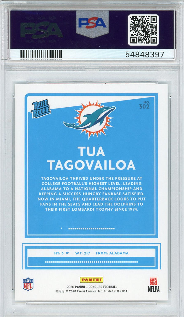 Tua Tagovailoa 2020 Panini Donruss Rookie Card #302 (PSA)