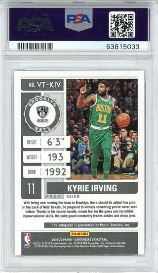 Kyrie Irving Autographed 2019 Panini Contenders The Finals Ticket Card #KIV (PSA)