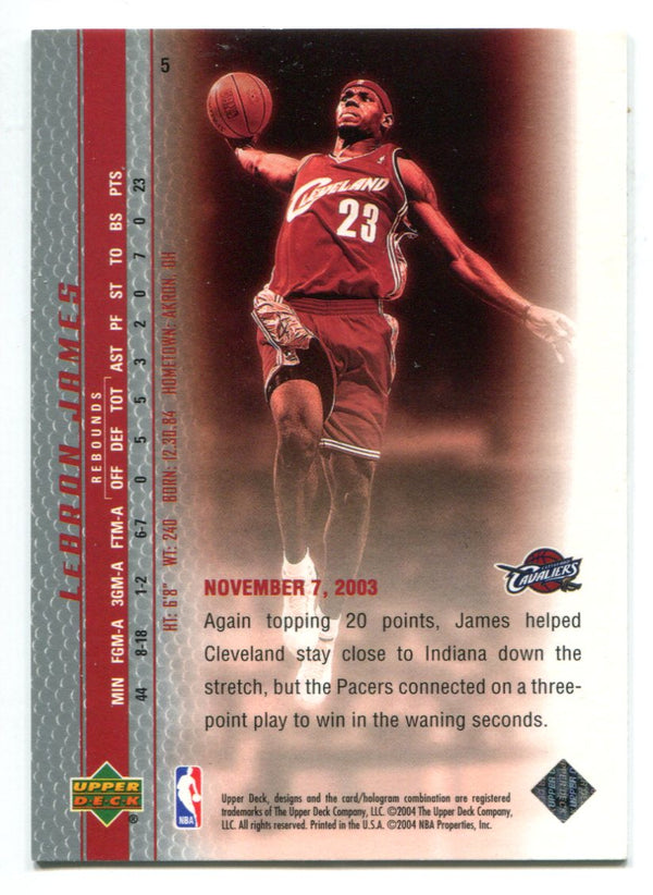 Lebron James 2004 Upper Deck Phenomenal Beginning #5 Card