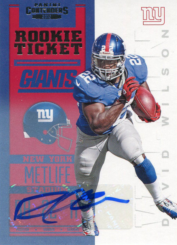 David Wilson Autographed 2012 Panini Contender Rookie Card