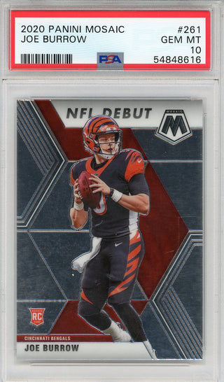 Joe Burrow 2020 Panini Mosaic Rookie Card #261 (PSA)