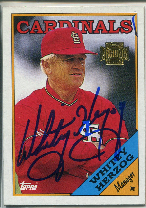 Whitey Herzog Autographed 2001 Topps Archives Card #744