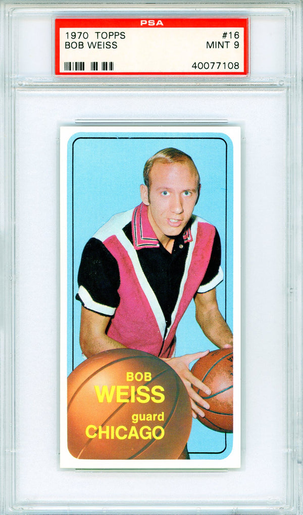 Bob Weiss 1970 Topps Card #16 (PSA Mint 9)