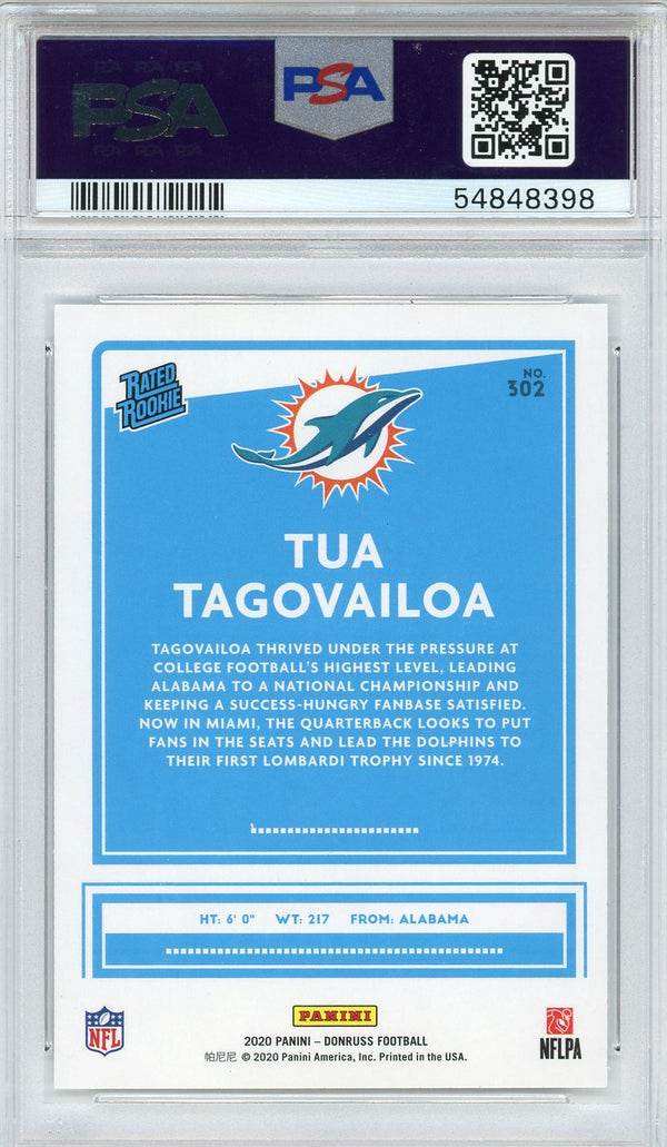 Tua Tagovailoa 2020 Panini Donruss Rookie Card #302 (PSA)