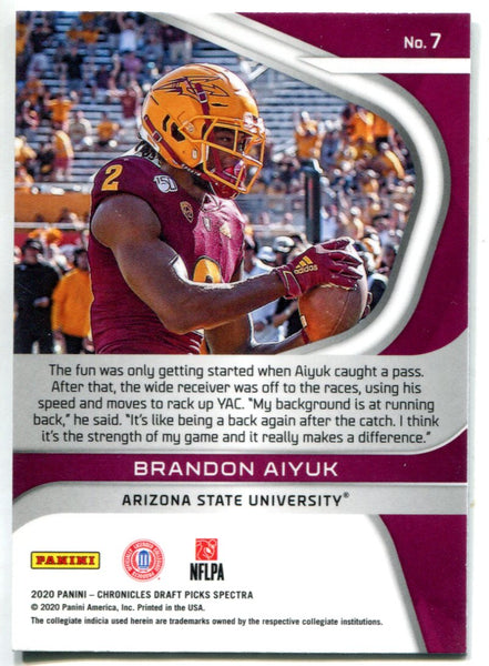 Brandon Aiyuk 2020 Panini Chronicles Rookie Card #PA-17