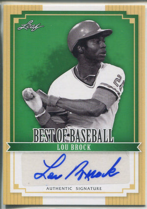 Lou Brock Autographed 2012 Leaf Best of Baseball Card