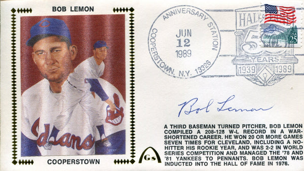 Bob Lemon Autographed First Day Cover