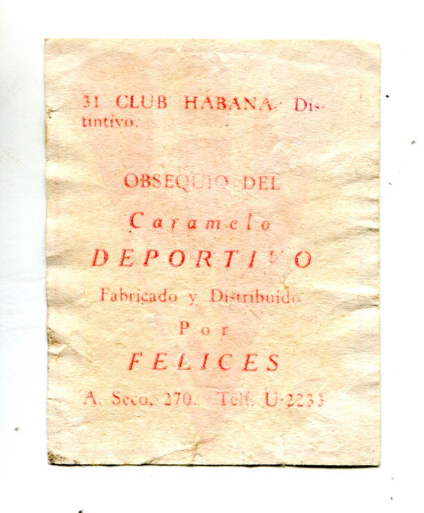 Club Habana Havana Cuba Baseball Card
