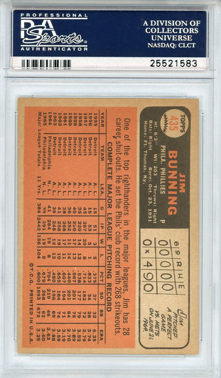Jim Bunning 1966 Topps Card #435 (PSA VG-EX 4)