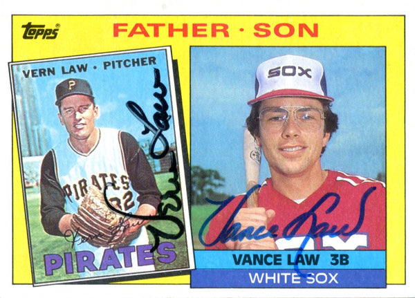 Vern Law & Vance Law Autographed 1986 Topps Card