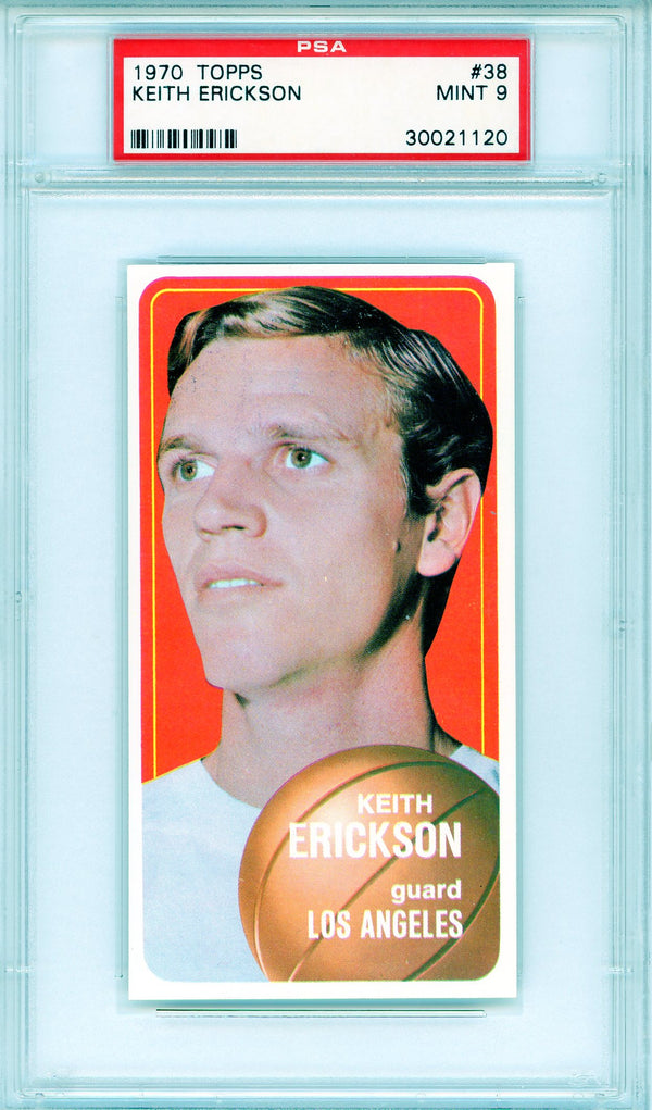 Keith Erickson 1970 Topps Card #38 (PSA Mint 9)