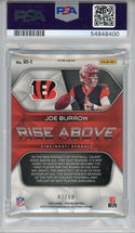 Joe Burrow 2020 Panini Spectra Rise Above New Neon Blue Prizm Rookie Card #R11 (PSA)