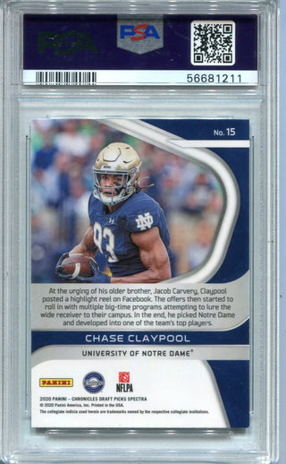 Chase Claypool 2020 Panini Donruss Gold Press Proof Rookie Card #327 (PSA)