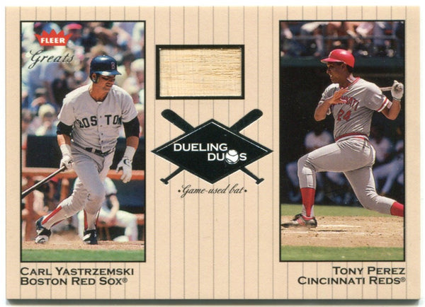Carl Yastrzemski Tony Perez Dueling Duos Authentic Game Used Bat
