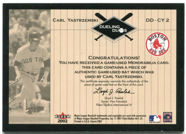 Carl Yastrzemski Tony Perez Dueling Duos Authentic Game Used Bat