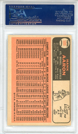 Hank Aaron 1966 Topps Card #500 (PSA EX 5)