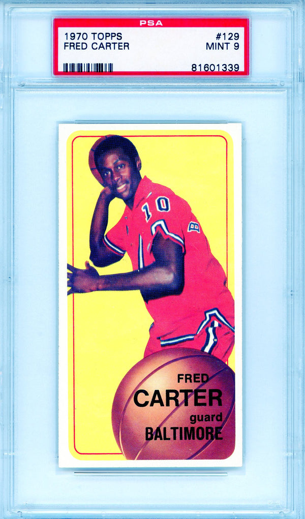 Fred Carter 1970 Topps Card #129 (PSA Mint 9)