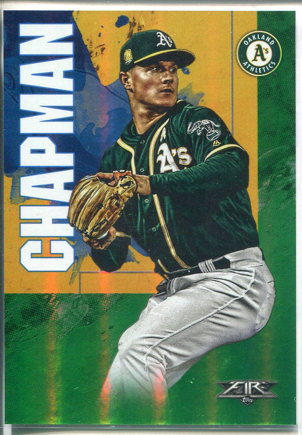 Matt Chapman 2019 Topps Fire Green Foil Refractor Card 139/199