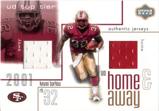 Kevan Barlow 2001 Upper Deck Game Used Jersey Card